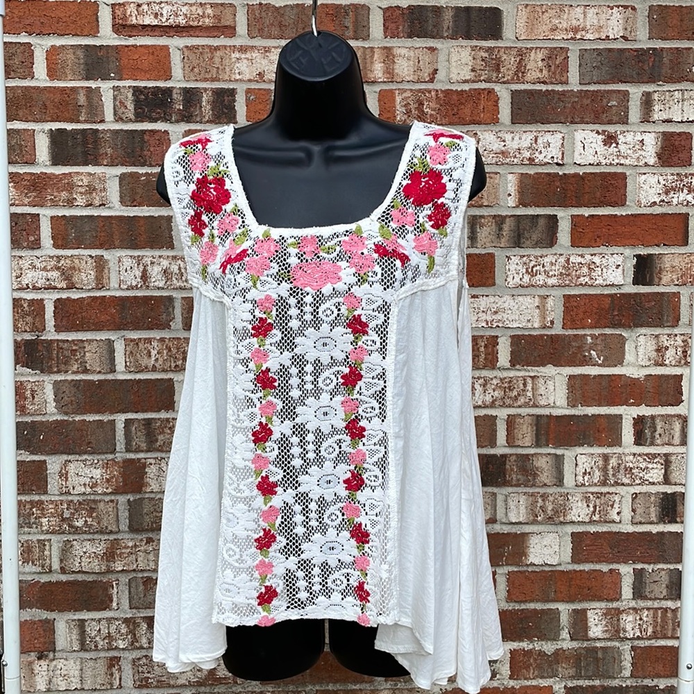 NWT Embroidered Raga Top